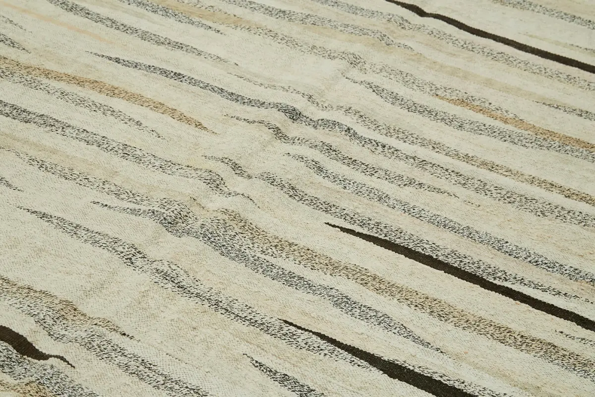Kendir Çizgili Bej Kenevir İpinden El Dokuma Kilim-246x362 - Görsel 5