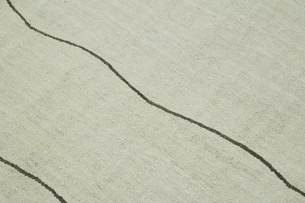 Kendir Çizgili Bej Kenevir İpinden El Dokuma Kilim-283x414 - Görsel 5