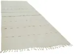 Kendir Çizgili Beyaz Kenevir İpinden El Dokuma Kilim-185x468 - Görsel 2