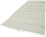 Kendir Çizgili Beyaz Kenevir İpinden El Dokuma Kilim-185x468 - Görsel 3