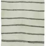 Kendir Çizgili Beyaz Kenevir İpinden El Dokuma Kilim-166x372