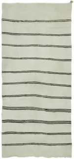 Kendir Çizgili Beyaz Kenevir İpinden El Dokuma Kilim-166x372