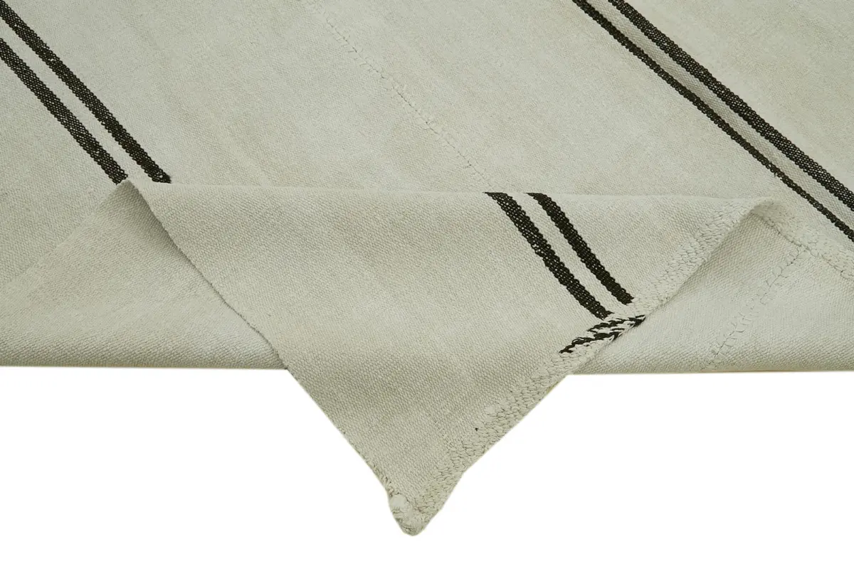 Kendir Çizgili Beyaz Kenevir İpinden El Dokuma Kilim-210x265 - Görsel 6