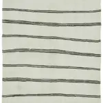 Kendir Çizgili Beyaz Kenevir İpinden El Dokuma Kilim-177x350