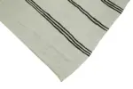 Kendir Çizgili Beyaz Kenevir İpinden El Dokuma Kilim-177x350 - Görsel 4