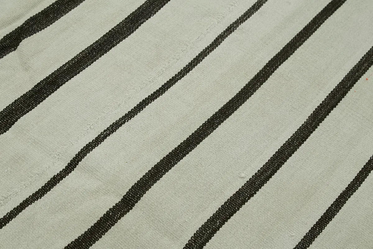 Kendir Çizgili Beyaz Kenevir İpinden El Dokuma Kilim-200x247 - Görsel 5