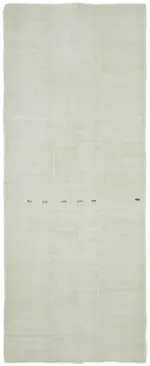 Kendir Çizgili Beyaz Kenevir İpinden El Dokuma Kilim-190x458