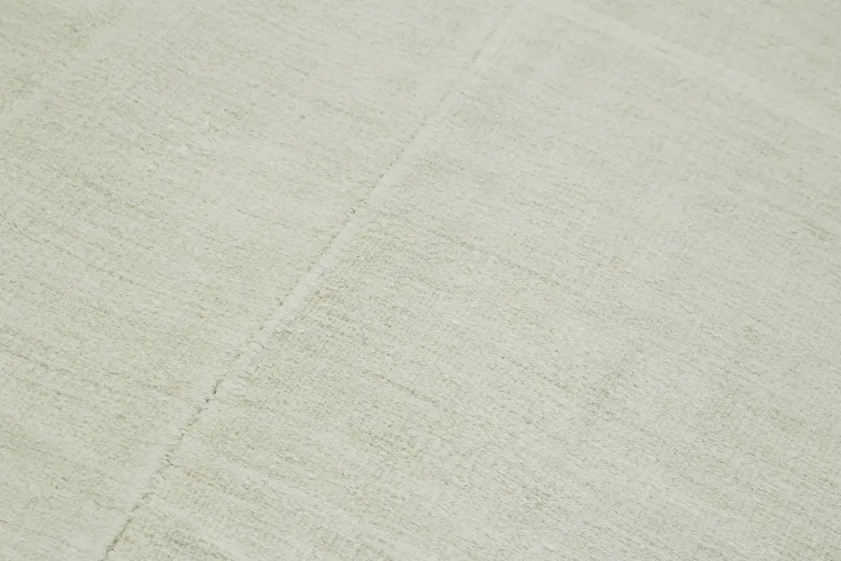 Kendir Çizgili Beyaz Kenevir İpinden El Dokuma Kilim-190x458 - Görsel 5