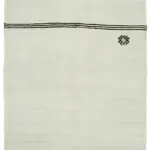 Kendir Çizgili Beyaz Kenevir İpinden El Dokuma Kilim-186x362