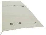 Kendir Çizgili Beyaz Kenevir İpinden El Dokuma Kilim-186x362 - Görsel 2