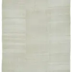 Kendir Çizgili Beyaz Kenevir İpinden El Dokuma Kilim-187x457