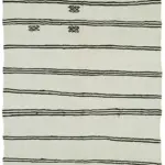 Kendir Çizgili Beyaz Kenevir İpinden El Dokuma Kilim-180x334