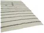 Kendir Çizgili Beyaz Kenevir İpinden El Dokuma Kilim-180x334 - Görsel 2