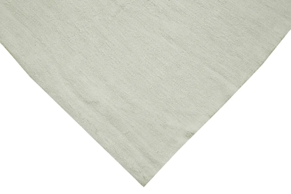 Kendir Çizgili Beyaz Kenevir İpinden El Dokuma Kilim-196x370 - Görsel 4