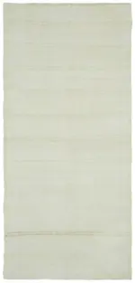 Kendir Çizgili Beyaz Kenevir İpinden El Dokuma Kilim-185x394