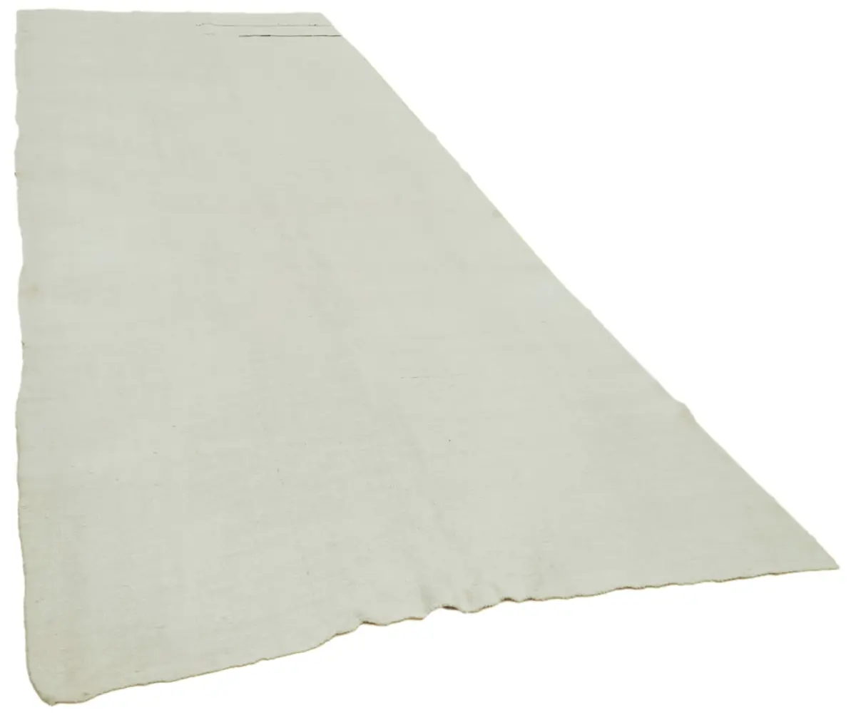 Kendir Çizgili Beyaz Kenevir İpinden El Dokuma Kilim-166x404 - Görsel 2