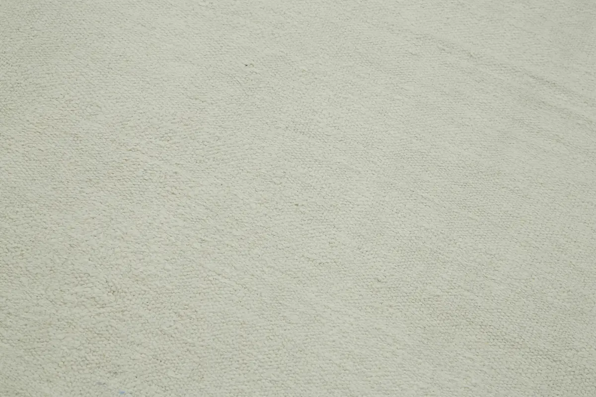 Kendir Çizgili Beyaz Kenevir İpinden El Dokuma Kilim-166x404 - Görsel 5
