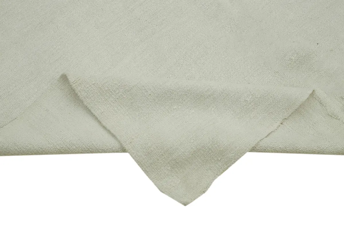 Kendir Çizgili Beyaz Kenevir İpinden El Dokuma Kilim-166x404 - Görsel 6