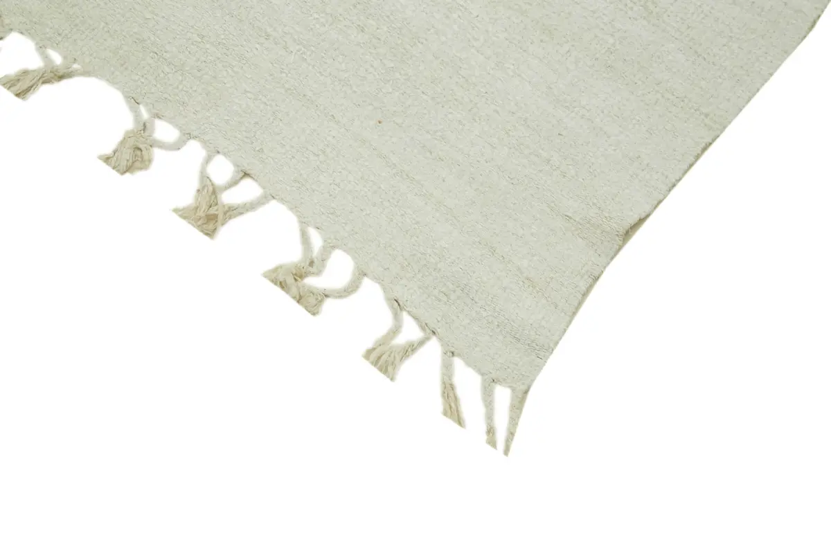 Kendir Çizgili Beyaz Kenevir İpinden El Dokuma Kilim-205x470 - Görsel 4