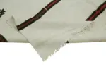 Kendir Çizgili Beyaz Kenevir İpinden El Dokuma Kilim-197x410 - Görsel 6