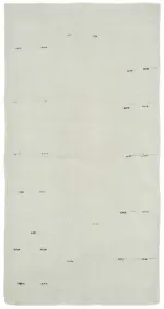 Kendir Çizgili Beyaz Kenevir İpinden El Dokuma Kilim-187x360