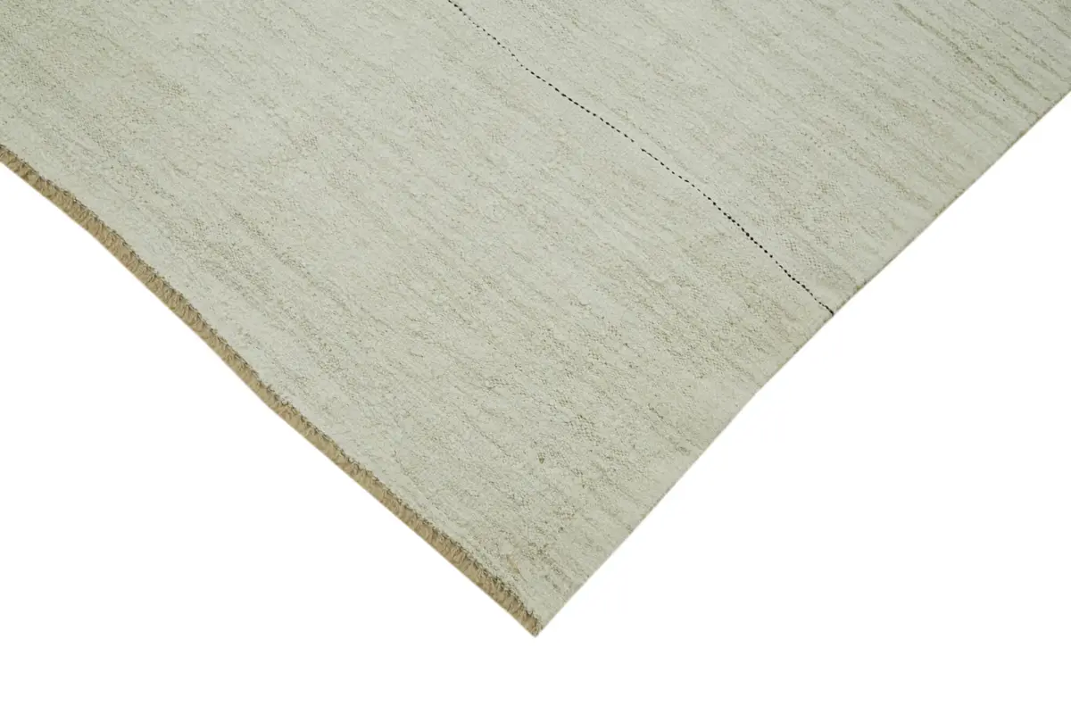Kendir Çizgili Beyaz Kenevir İpinden El Dokuma Kilim-223x447 - Görsel 4