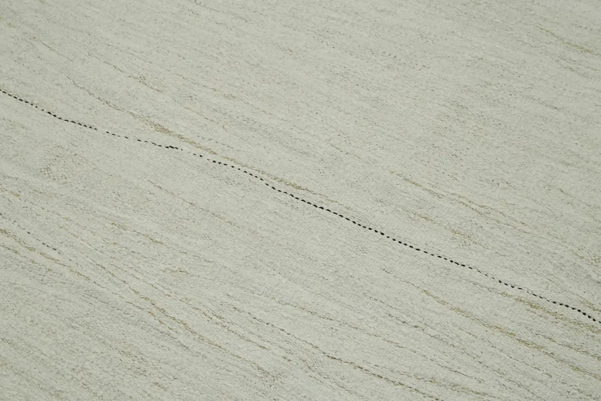 Kendir Çizgili Beyaz Kenevir İpinden El Dokuma Kilim-223x447 - Görsel 5