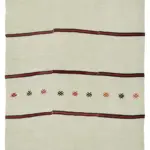 Kendir Çizgili Bej Kenevir İpinden El Dokuma Kilim-207x492