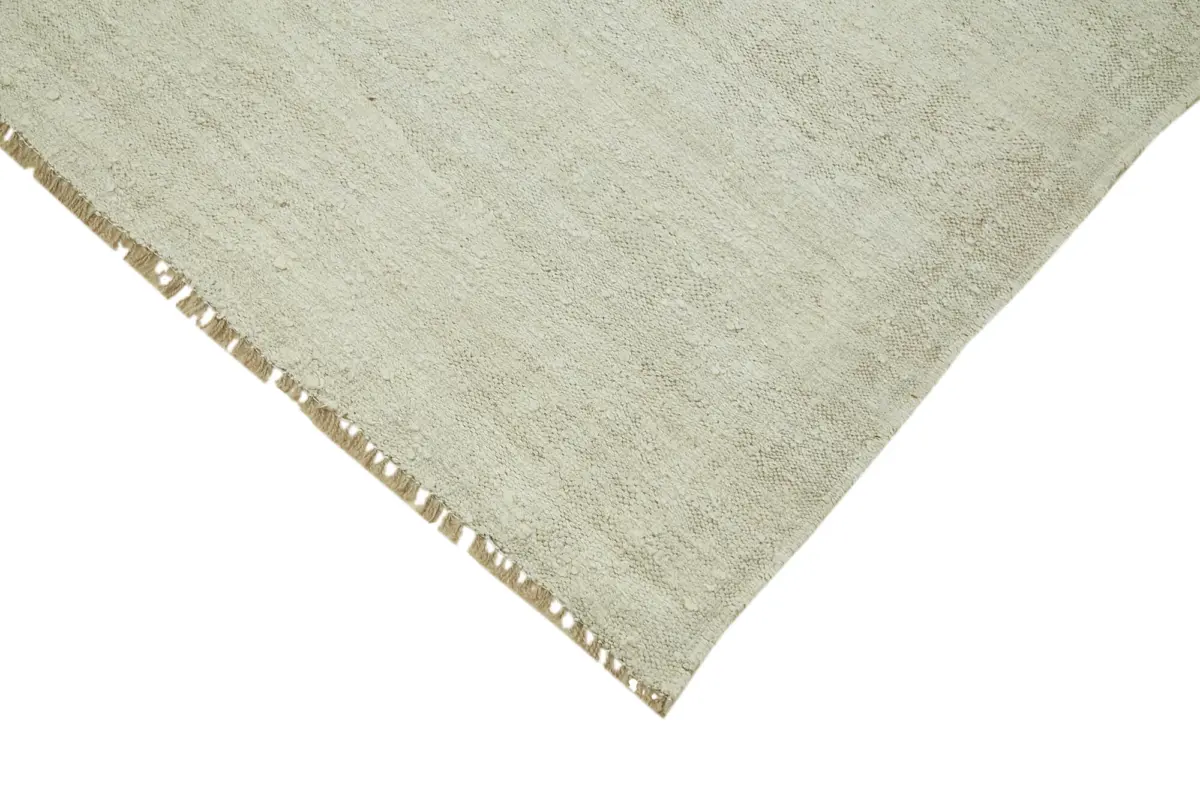 Kendir Çizgili Beyaz Kenevir İpinden El Dokuma Kilim-240x345 - Görsel 4