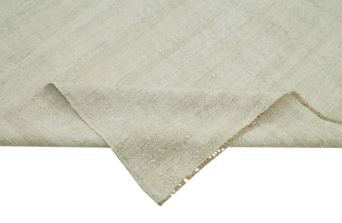 Kendir Çizgili Beyaz Kenevir İpinden El Dokuma Kilim-240x345 - Görsel 6