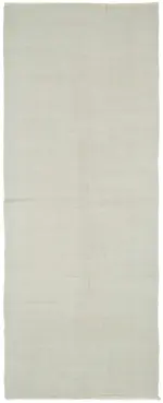 Kendir Çizgili Beyaz Kenevir İpinden El Dokuma Kilim-178x436