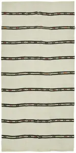 Kendir Çizgili Bej Kenevir İpinden El Dokuma Kilim-192x376