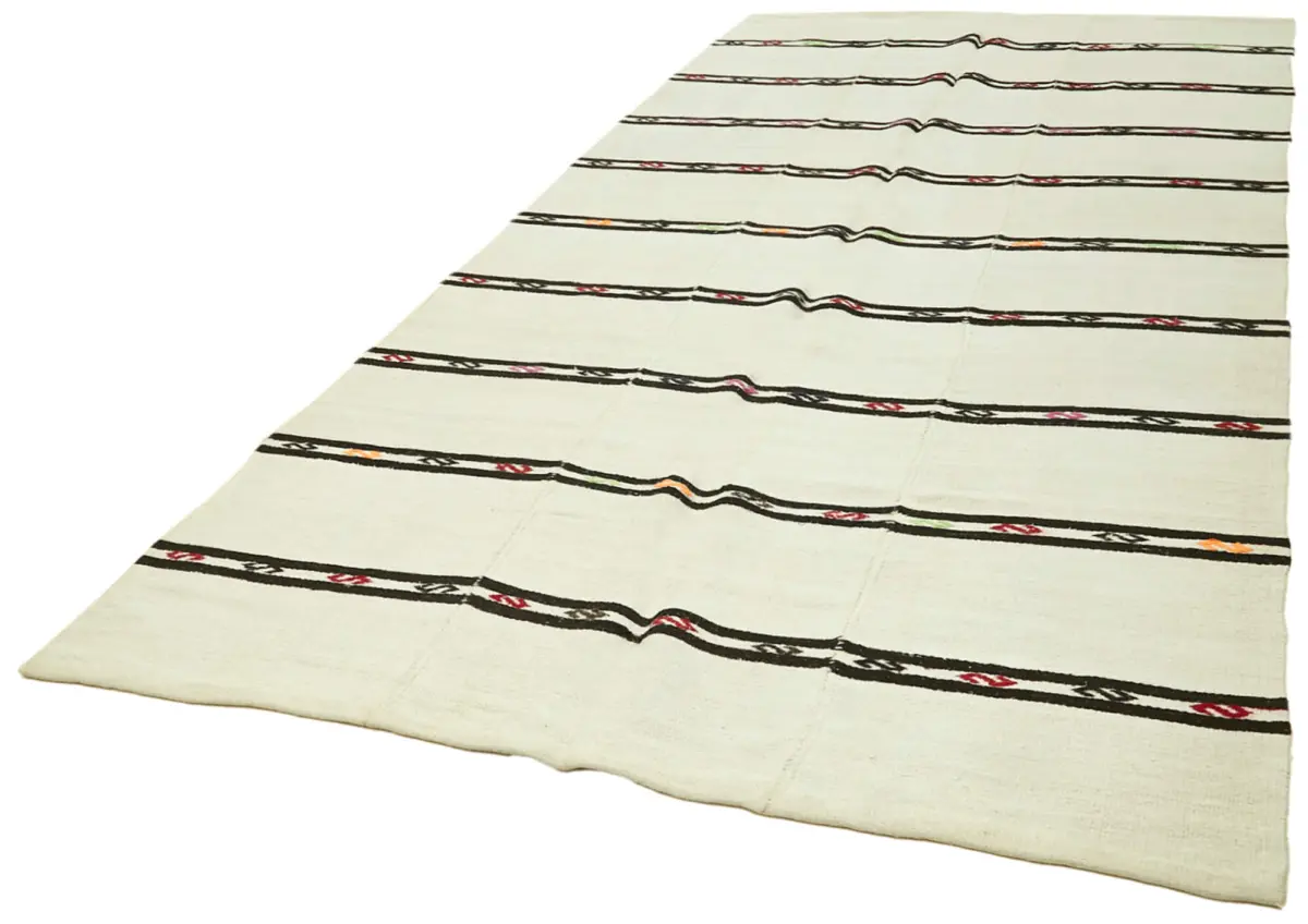 Kendir Çizgili Bej Kenevir İpinden El Dokuma Kilim-192x376 - Görsel 3