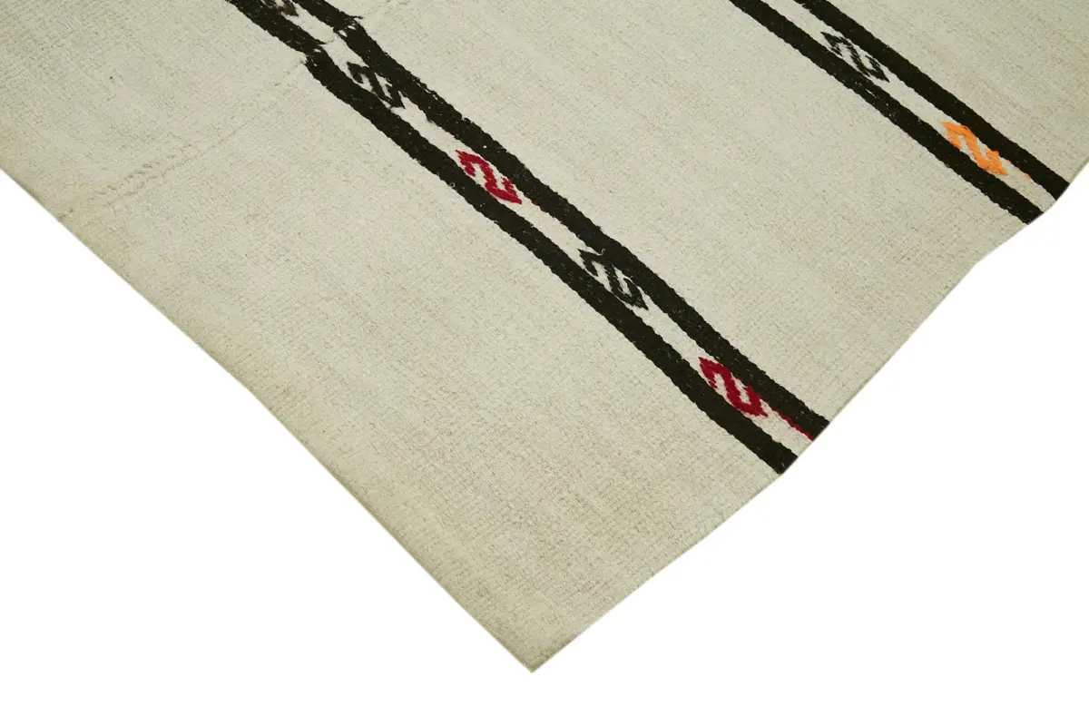 Kendir Çizgili Bej Kenevir İpinden El Dokuma Kilim-192x376 - Görsel 4