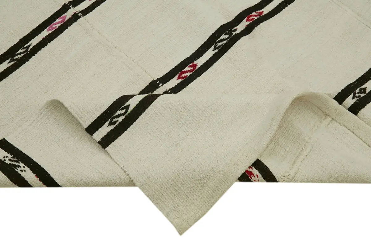 Kendir Çizgili Bej Kenevir İpinden El Dokuma Kilim-192x376 - Görsel 6