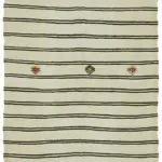 Kendir Çizgili Bej Kenevir İpinden El Dokuma Kilim-212x350