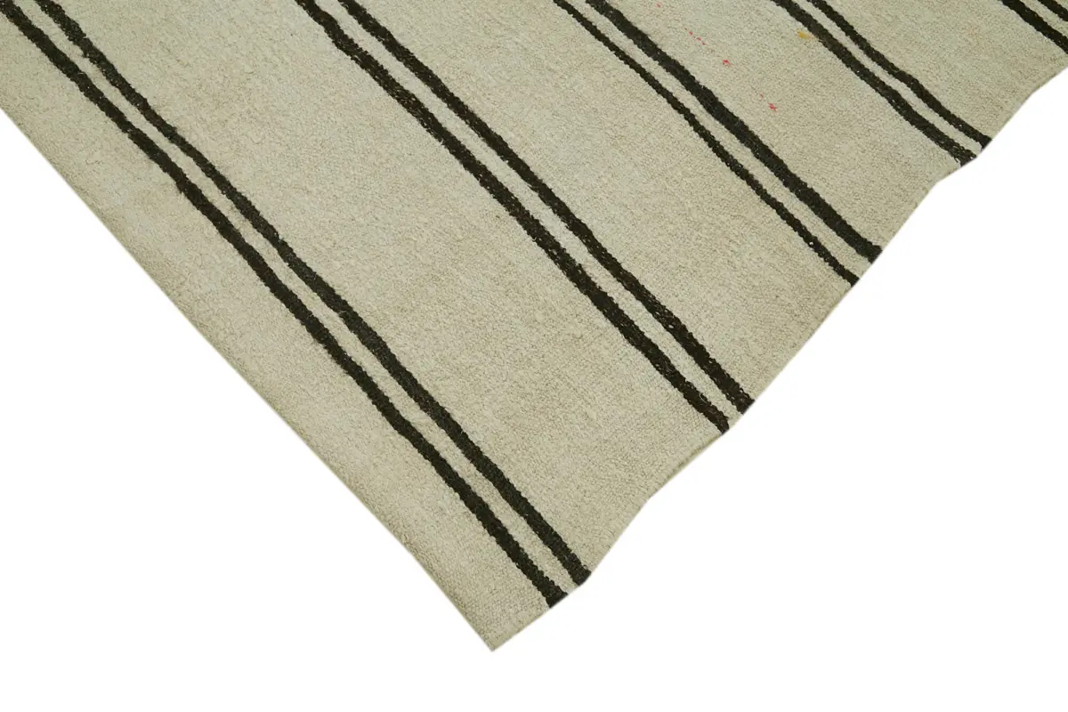 Kendir Çizgili Bej Kenevir İpinden El Dokuma Kilim-212x350 - Görsel 4
