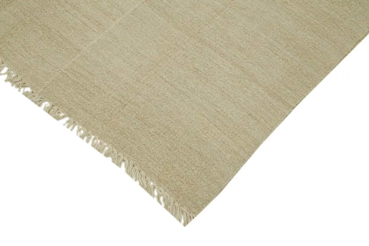 Kendir Çizgili Bej Kenevir İpinden El Dokuma Kilim-156x350 - Görsel 4