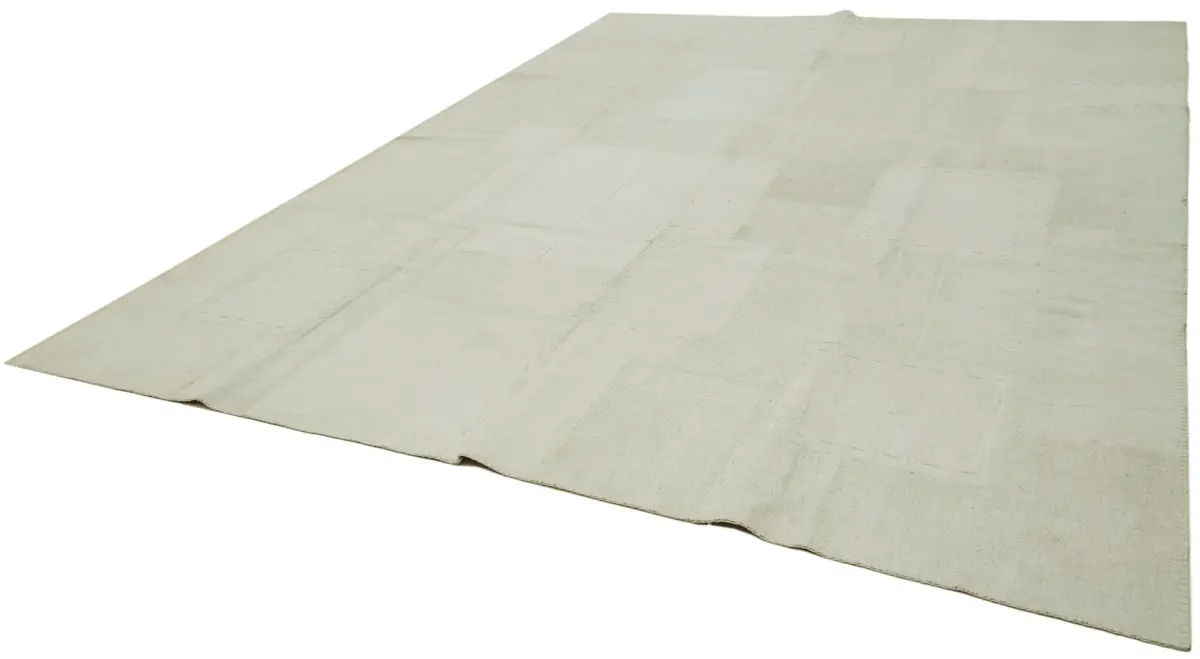 Kendir Çizgili Beyaz Kenevir İpinden El Dokuma Kilim-300x400 - Görsel 3