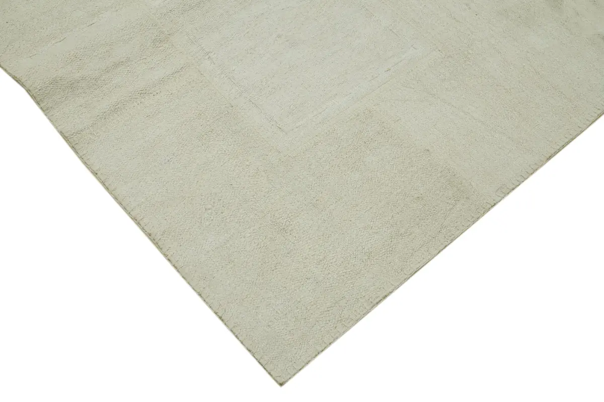 Kendir Çizgili Beyaz Kenevir İpinden El Dokuma Kilim-300x400 - Görsel 4