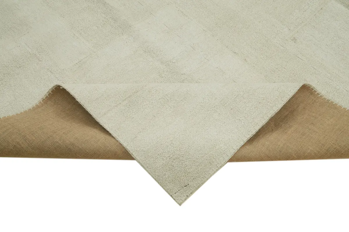 Kendir Çizgili Beyaz Kenevir İpinden El Dokuma Kilim-300x400 - Görsel 6