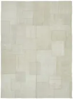 Kendir Çizgili Beyaz Kenevir İpinden El Dokuma Kilim-300x400