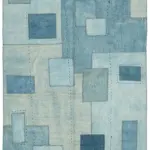 Kendir Çizgili Mavi Kenevir İpinden El Dokuma Kilim-200x298