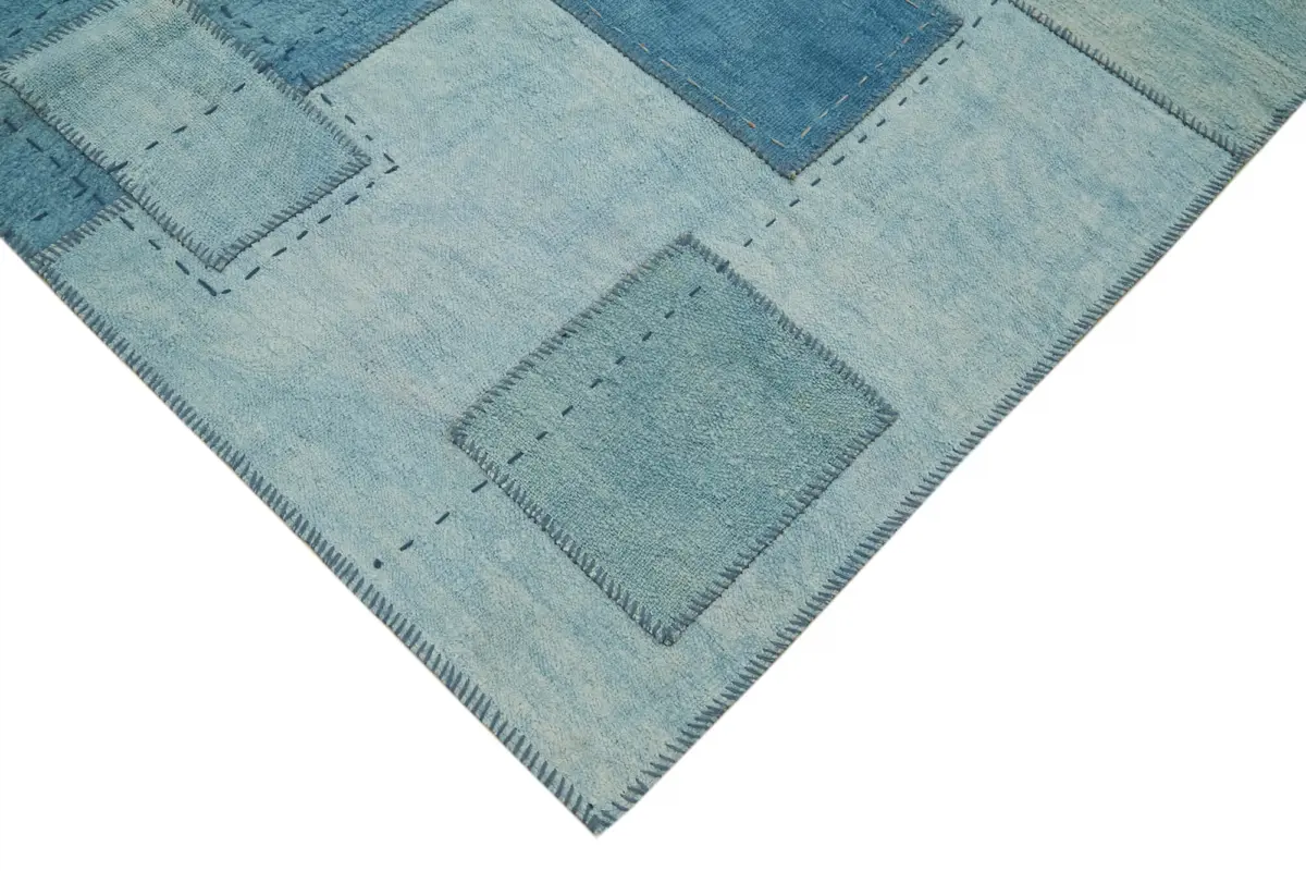 Kendir Çizgili Mavi Kenevir İpinden El Dokuma Kilim-200x298 - Görsel 4