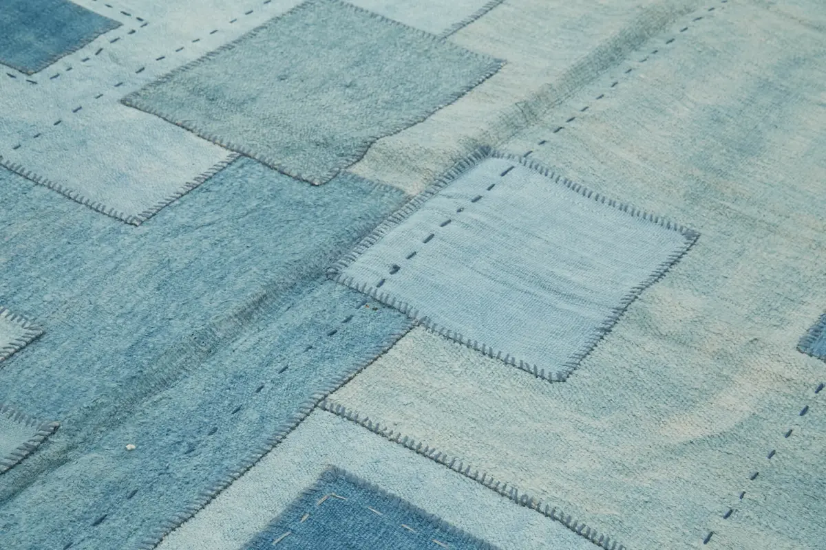 Kendir Çizgili Mavi Kenevir İpinden El Dokuma Kilim-200x298 - Görsel 5