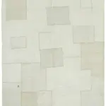 Kendir Çizgili Beyaz Kenevir İpinden El Dokuma Kilim-200x300