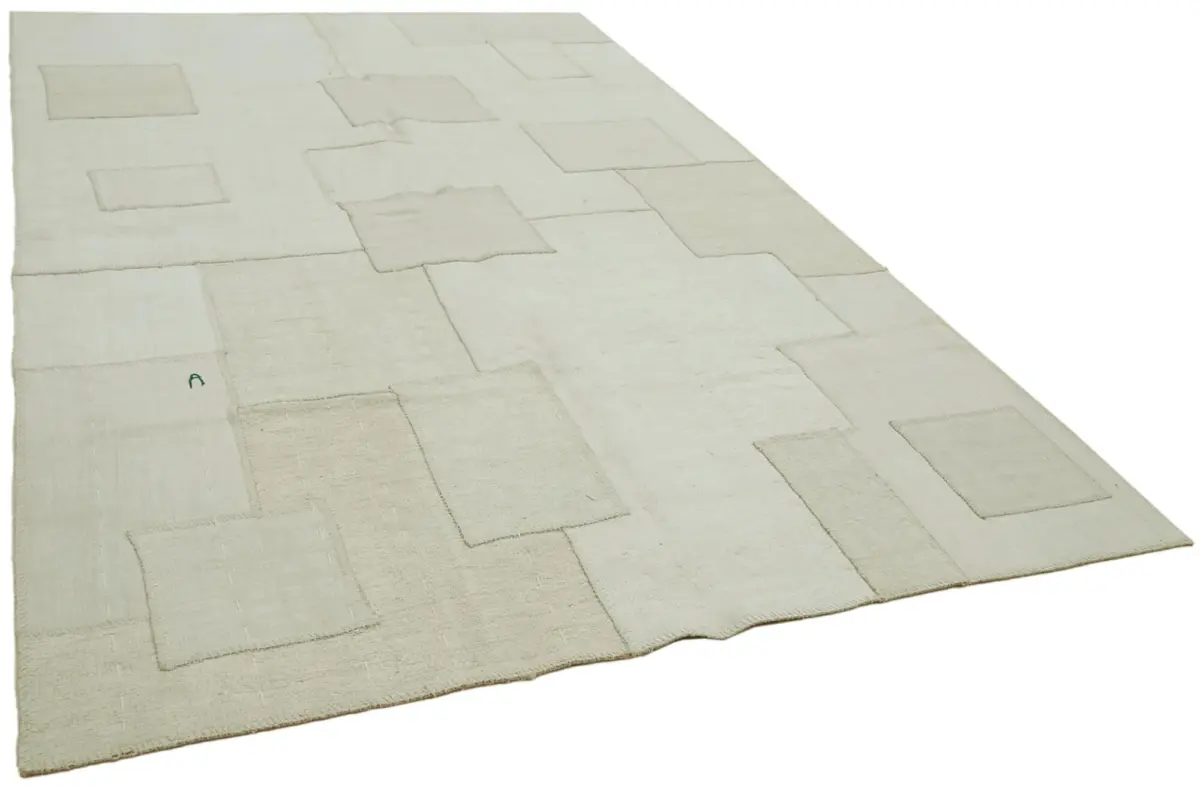 Kendir Çizgili Beyaz Kenevir İpinden El Dokuma Kilim-200x300 - Görsel 2
