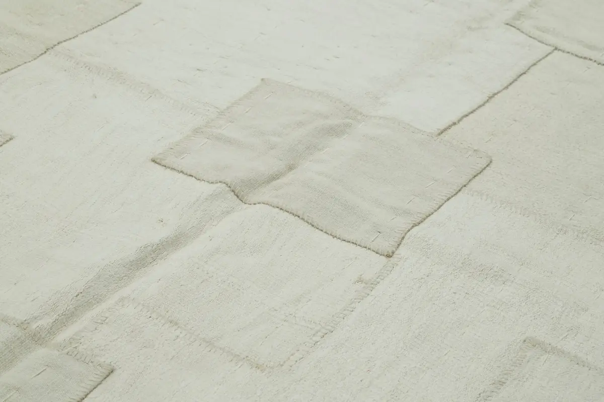 Kendir Çizgili Beyaz Kenevir İpinden El Dokuma Kilim-200x300 - Görsel 5