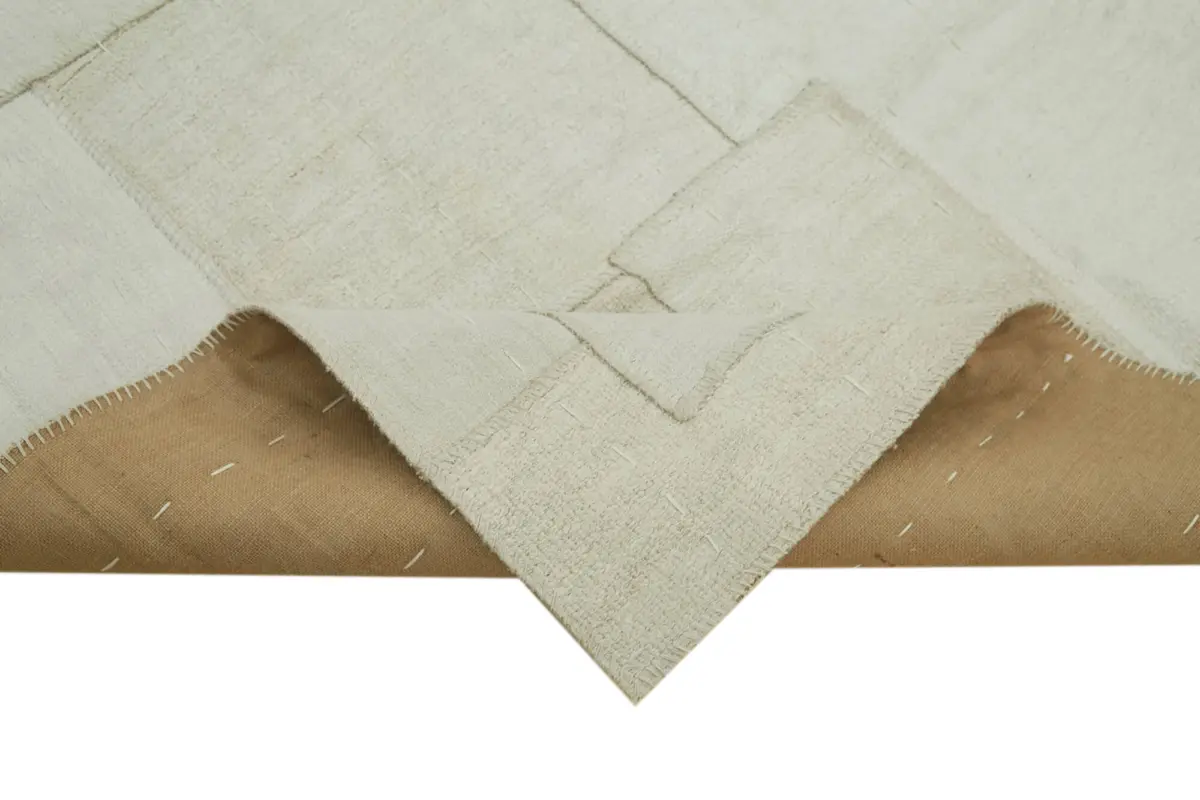 Kendir Çizgili Beyaz Kenevir İpinden El Dokuma Kilim-200x300 - Görsel 6