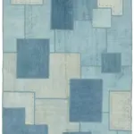 Kendir Çizgili Mavi Kenevir İpinden El Dokuma Kilim-200x300